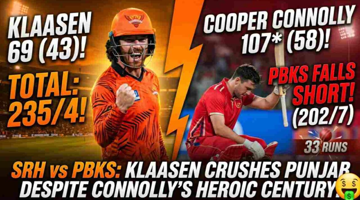 SRH vs PBKS Match Scorecard 2026