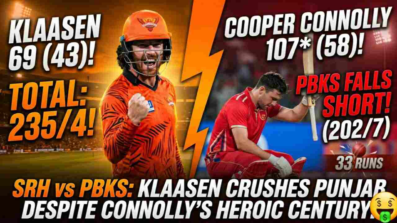 SRH vs PBKS Match Scorecard 2026